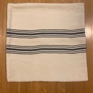 20 x 20 Pottery Barn Pillow Cover, blue and white grain sac, barley used